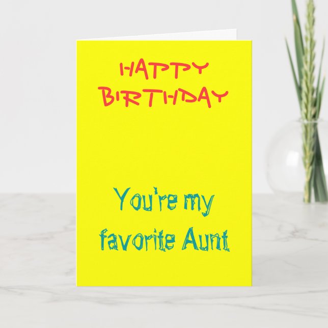 My favorite aunt birthday cards (Front)