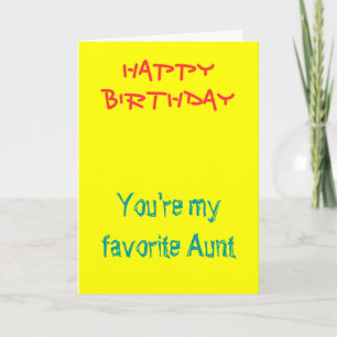 My favorite aunt birthday cards