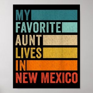 My Favorite Aunt Lives In New Mexico Vintage Poster