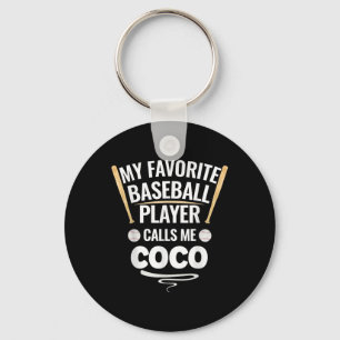 My Favorite Baseball Player Calls Me Coco Keychain