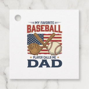 My Favorite Baseball Player Calls Me Dad Vintage D Favor Tags