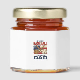 My Favorite Baseball Player Calls Me Dad Vintage D Honey Jar Favors