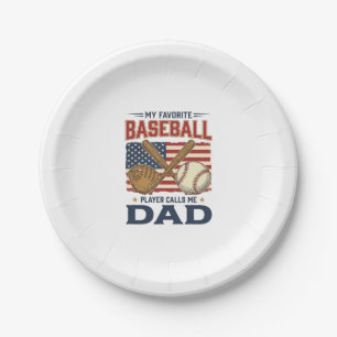 My Favorite Baseball Player Calls Me Dad Vintage D Paper Plates