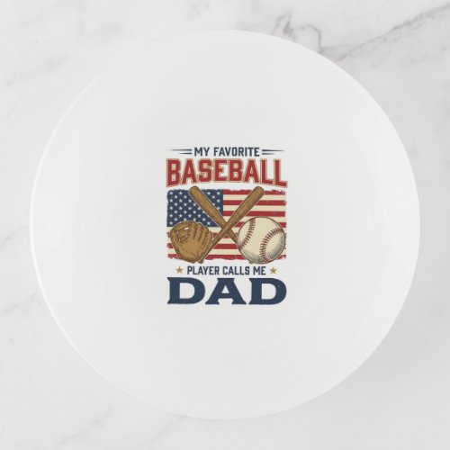 My Favorite Baseball Player Calls Me Dad Vintage D Trinket Tray