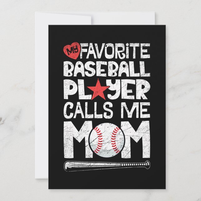 My Favorite Baseball Player Calls Me Mom T shirt Save The Date (Front)