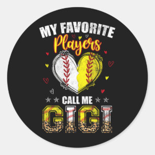 My Favorite Baseball Softball Players Call Me Gigi Classic Round Sticker