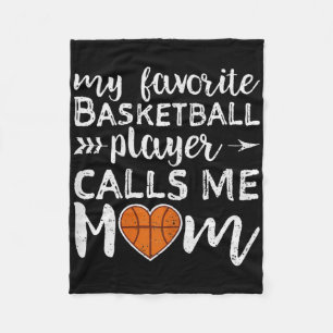 My Favorite Basketball Player Calls Me Mom Vintage Fleece Blanket