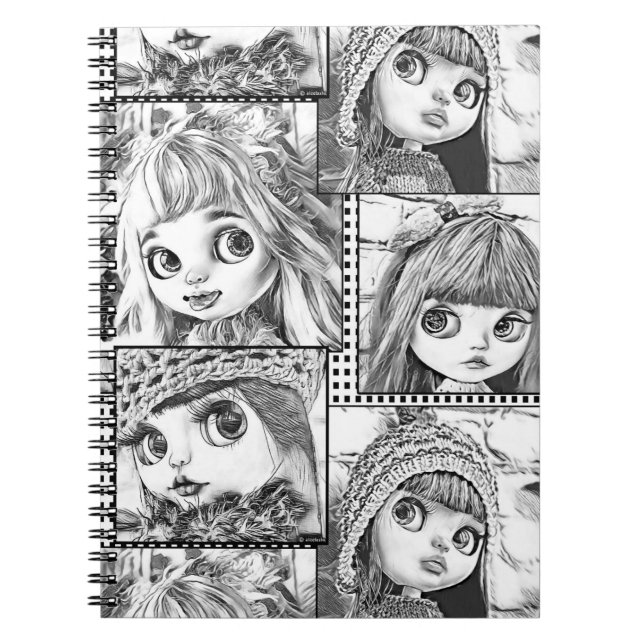 My favorite black and white patchwork dolls  notebook (Front)