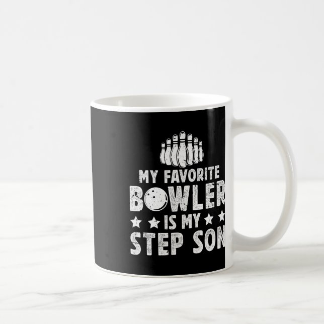 My Favorite Bowler Stepdad Bowling Step-dad Of A B Coffee Mug (Right)
