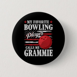 My Favorite Bowling Player Calls Me Grammie Usa Fl Button