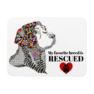 My Favorite Breed is Rescued Adoption Magnet 3"x4"