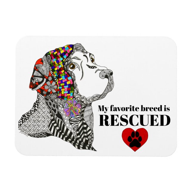 My Favorite Breed is Rescued Adoption Magnet 3"x4" (Horizontal)