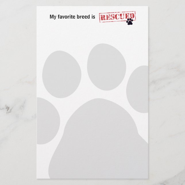 My Favorite Breed Is Rescued Stationery (Front)