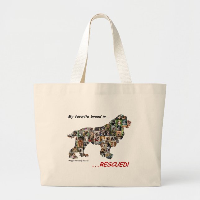 My Favorite Breed is Rescued Tote Bag (Front)