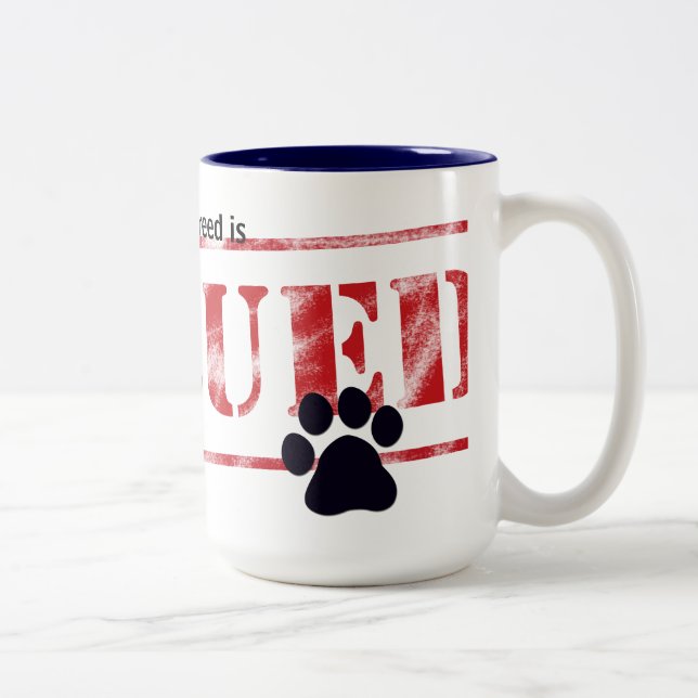 My Favorite Breed Is Rescued Two-Tone Coffee Mug (Right)