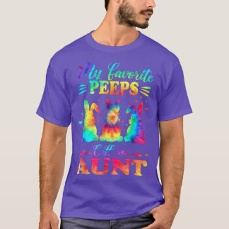 My Favorite Bunnies Call Me Aunt Easter Tie Dye T-Shirt