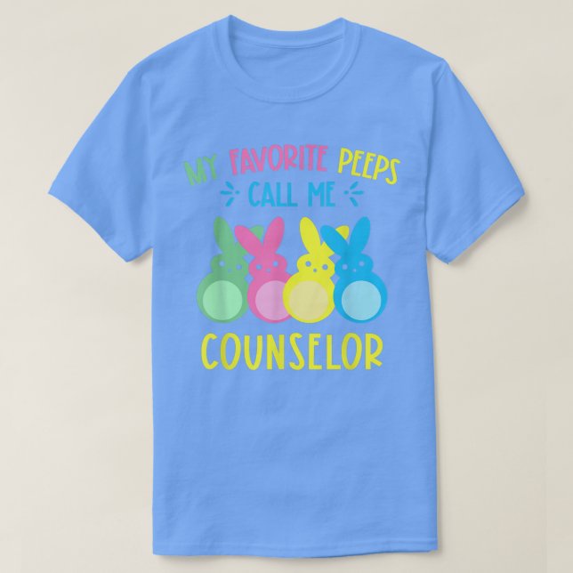 My Favorite Bunnies Call Me Counselor School Couns T-Shirt (Design Front)
