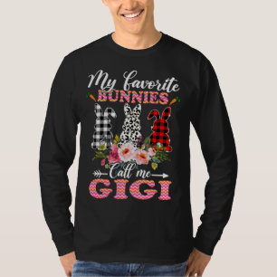 My Favorite Bunnies Call Me Gigi Easter Leopard T-Shirt