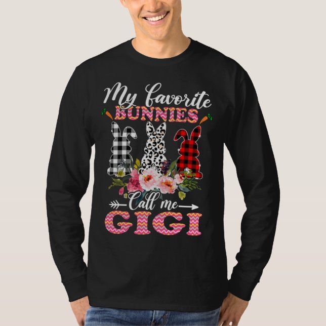 My Favorite Bunnies Call Me Gigi Easter Leopard T-Shirt (Front)