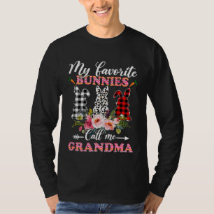 My Favorite Bunnies Call Me Grandma Easter Leopard T-Shirt