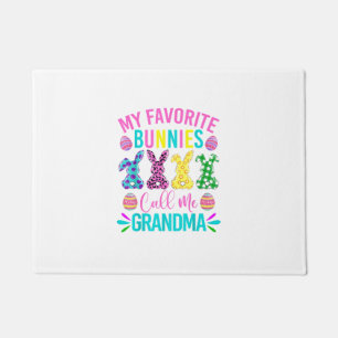 My Favorite Bunnies Call Me Grandma Shirt Cute Eas Doormat