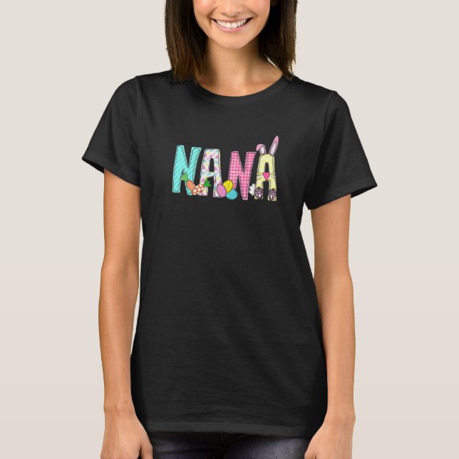 My Favorite Bunnies Call Me Nana  Nana Easter Bunn T-Shirt (Front)