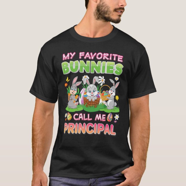 My Favorite Bunnies Call Me Principal Bunny Family T-Shirt (Front)