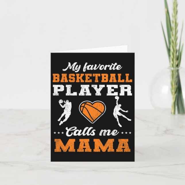 My Favorite Bysketbyll Player Calls Me Mama Mother Card (Front)