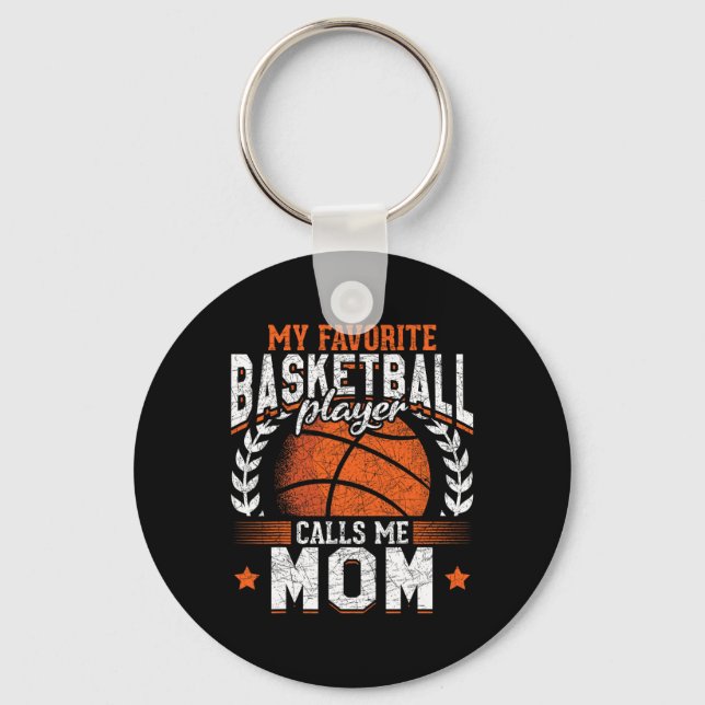 My Favorite Bysketbyll Player Calls Me Mom Bysketb Keychain (Front)
