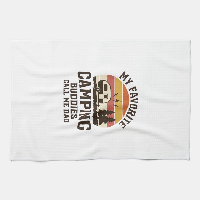 My Favorite Camping Buddies Call Me Dad Vector Des Kitchen Towel (Horizontal)