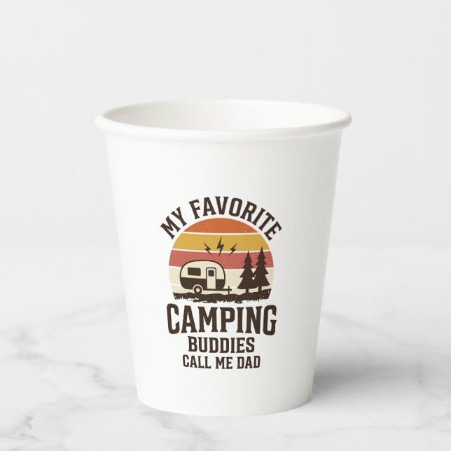 My Favorite Camping Buddies Call Me Dad Vector Des Paper Cups (Front)