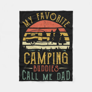 My Favorite Camping Buddies Call Me Dad Vintage Fa Fleece Blanket