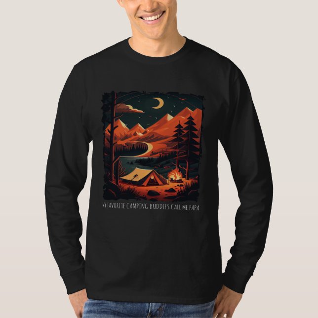 My Favorite Camping Buddies Call Me Papa retro hik T-Shirt (Front)