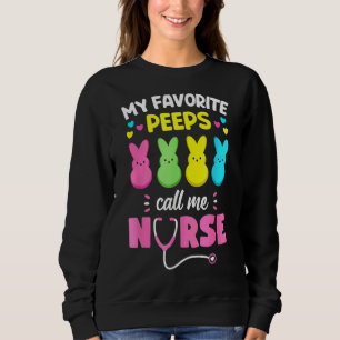 My Favorite Candy Call Me Nurse Easter Bunny Egg L Sweatshirt