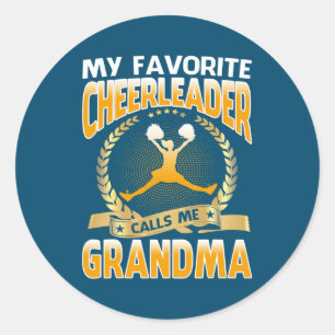 My Favorite Cheerleader Calls Me Grandma Classic Round Sticker