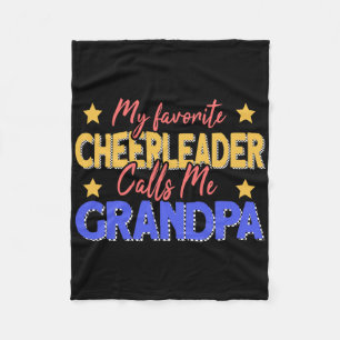 My Favorite Cheerleader Calls Me Grandpa Cheerlead Fleece Blanket