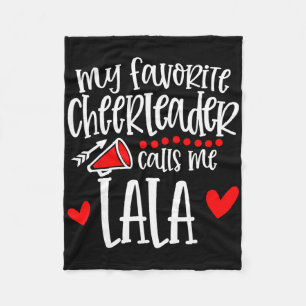 My Favorite Cheerleader Calls Me Lala Funny Cheerl Fleece Blanket