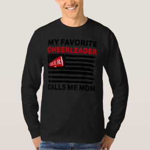 My Favorite Cheerleader Calls Me Mom Usa Flag Moth T-Shirt