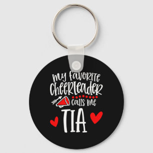 My Favorite Cheerleader Calls Me Tia Funny Cheerle Keychain