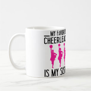 My Favorite Cheerleader Is My Sister Cheer Cheerle Coffee Mug