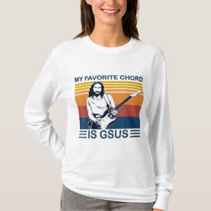 My Favorite Chord Is Gsus Jesus Play Guitar Retro  T-Shirt