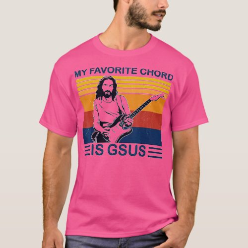 My Favorite Chord Is Gsus Jesus Play Guitar Retro  T_Shirt