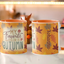 My favorite color is Autumn personalized leaves