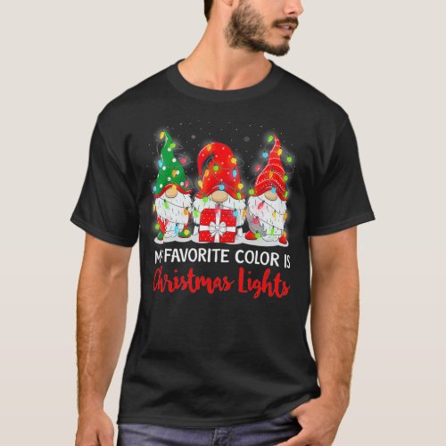 My Favorite Color Is Christmas Light Gnome Merry C T_Shirt