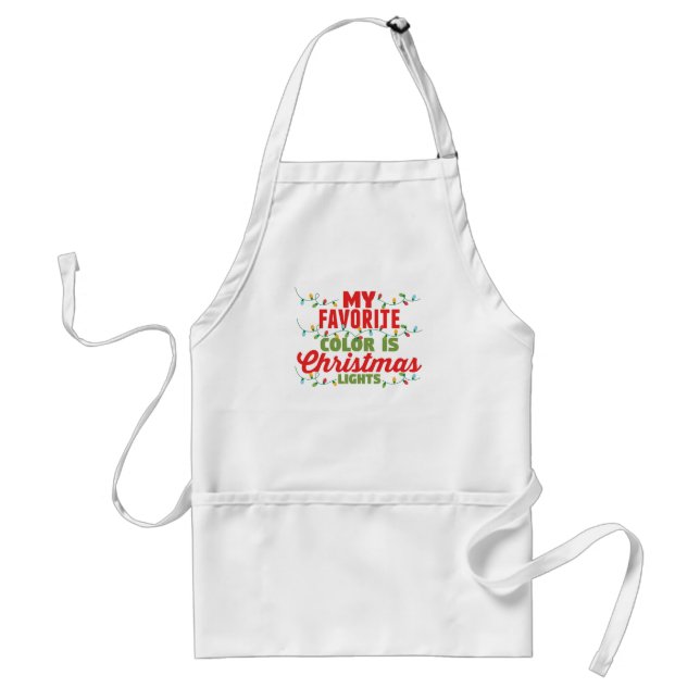 My Favorite Color Is Christmas Lights  Adult Apron (Front)