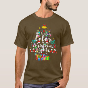 My Favorite Color Is Christmas Lights Funny Xmas T-Shirt