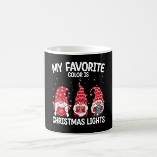 My Favorite Color Is Christmas Lights Gnome Coffee Mug