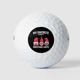 My Favorite Color Is Christmas Lights Gnome Golf Balls