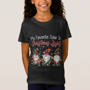 My Favorite Color Is Christmas Lights Gnome Xmas F T-Shirt