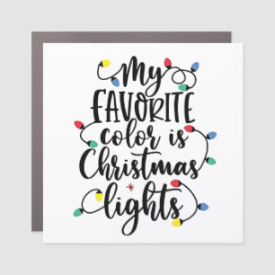 My Favorite Color is Christmas Lights Santa Claus Car Magnet